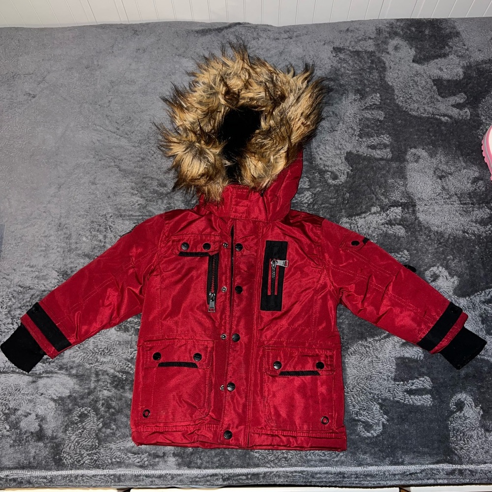 DKNY Kids Black and Red Puffer Jacket